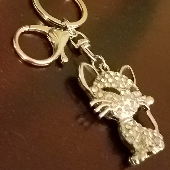 NWT  Kitty Keychain w/Rhinestones - Picture 3 of 8